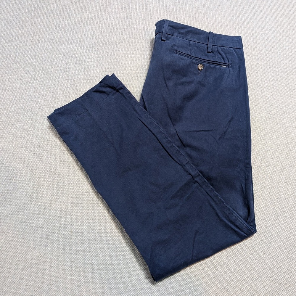 Polo Ralph Lauren Chino Mens Pants Navy 38x32 Slim Pima Cotton Fit Chinos